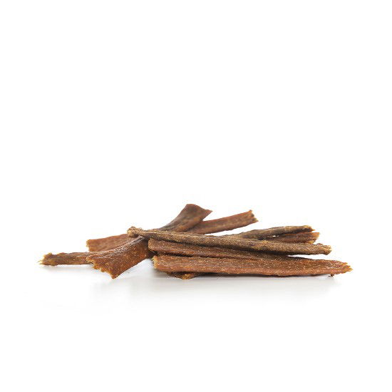 Meerdere kalkoen snack vleesstrips van Darf bij elkaar