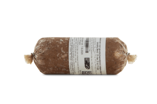 Een worstrolletje van Alroda gemaakt van Puur Koolvis
