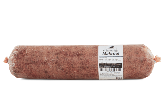 Een worstrol van Meat4Dogs gemaakt van Makreel