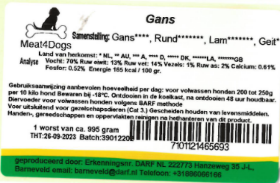 Afbeeldingen van Meat4Dogs Gans
