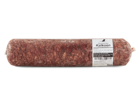 Een worstrol van Meat4Dogs gemaakt van Kalkoen