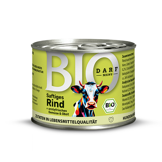 Afbeeldingen van Darf Bio Menu Sappig Rund 200g in Blik