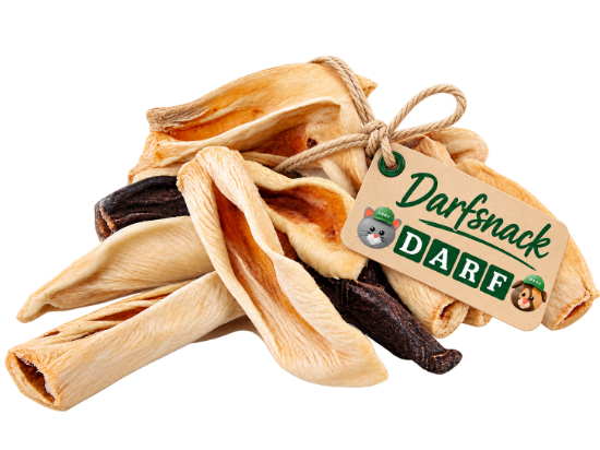 Afbeeldingen van DARF Snack – Lamsoren met vacht 100g